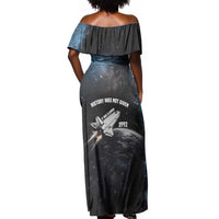Mae Jemison Off Shoulder Maxi Dress with NASA Spacesuit Portrait, First Black Woman - Wonder Print Shop