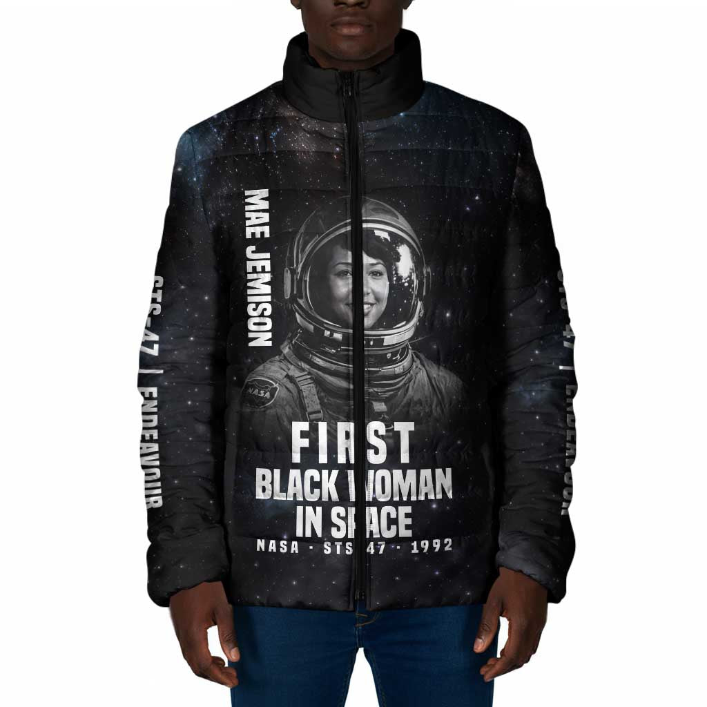 Mae Jemison Padded Jacket with NASA Spacesuit Portrait, First Black Woman - Wonder Print Shop