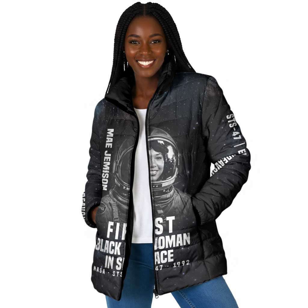 Mae Jemison Padded Jacket with NASA Spacesuit Portrait, First Black Woman - Wonder Print Shop