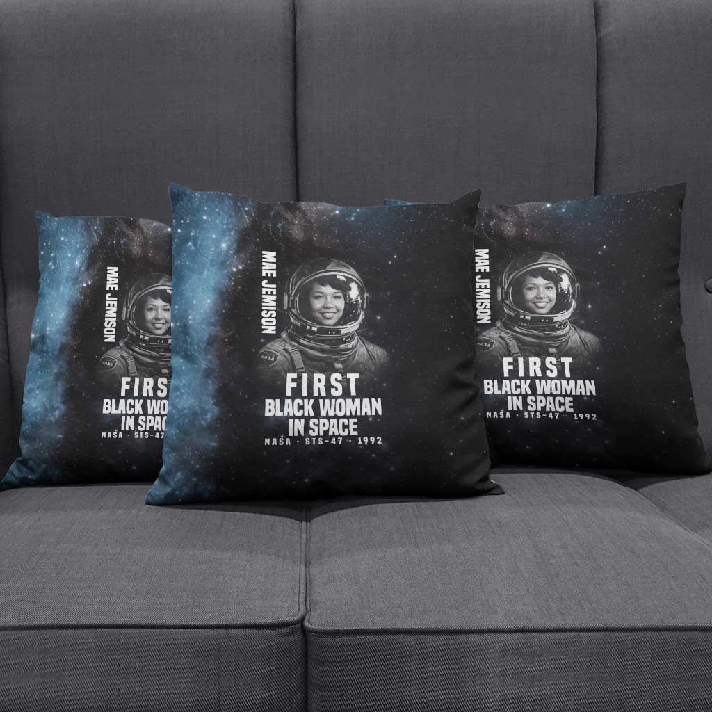 Mae Jemison Pillow Cover with NASA Spacesuit Portrait, First Black Woman - Wonder Print Shop