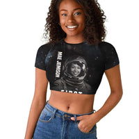 Mae Jemison Raglan Cropped T shirt with NASA Spacesuit Portrait, First Black Woman - Wonder Print Shop