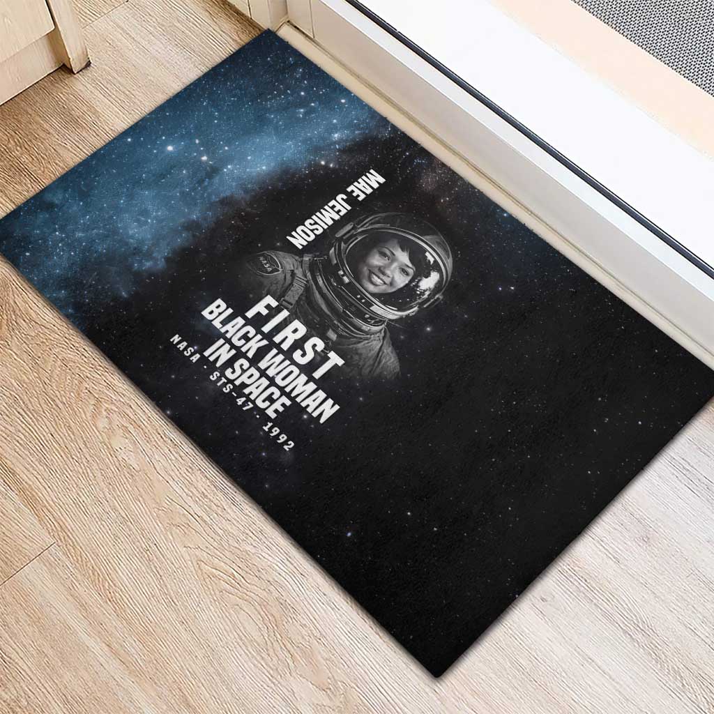 Mae Jemison Rubber Doormat with NASA Spacesuit Portrait, First Black Woman - Wonder Print Shop