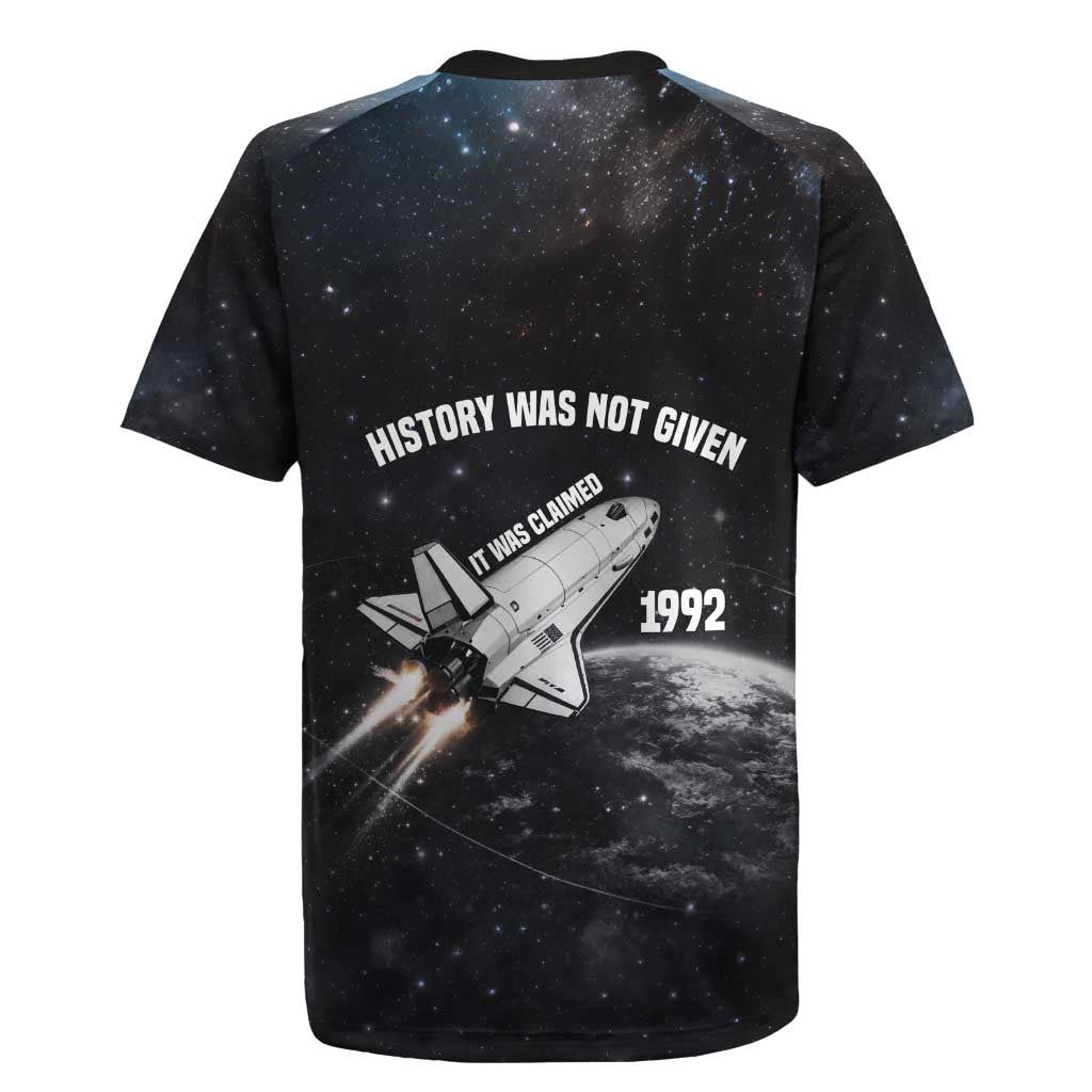 Mae Jemison Rugby Jersey with NASA Spacesuit Portrait, First Black Woman - Wonder Print Shop