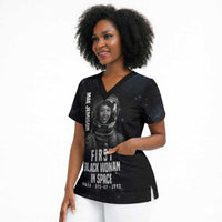 Mae Jemison Scrub Top with NASA Spacesuit Portrait, First Black Woman - Wonder Print Shop