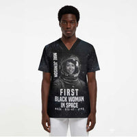 Mae Jemison Scrub Top with NASA Spacesuit Portrait, First Black Woman - Wonder Print Shop
