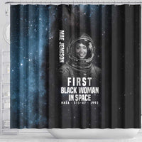 Mae Jemison Shower Curtain with NASA Spacesuit Portrait, First Black Woman - Wonder Print Shop
