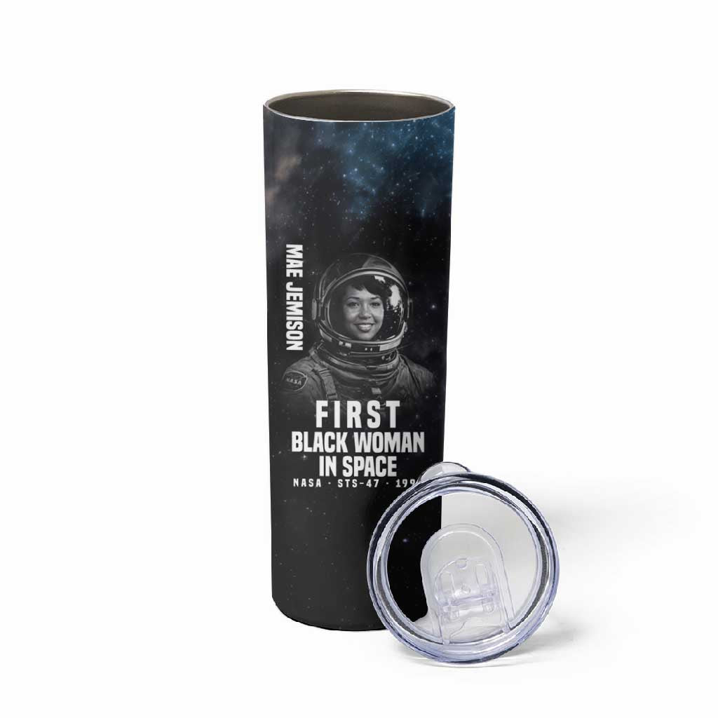 Mae Jemison Skinny Tumbler with NASA Spacesuit Portrait, First Black Woman - Wonder Print Shop