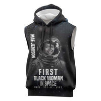 Mae Jemison Sleeveless Hoodie with NASA Spacesuit Portrait, First Black Woman - Wonder Print Shop