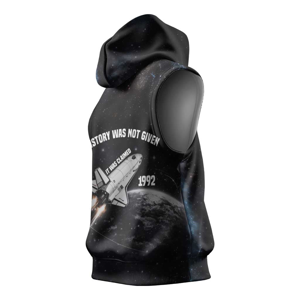 Mae Jemison Sleeveless Hoodie with NASA Spacesuit Portrait, First Black Woman - Wonder Print Shop
