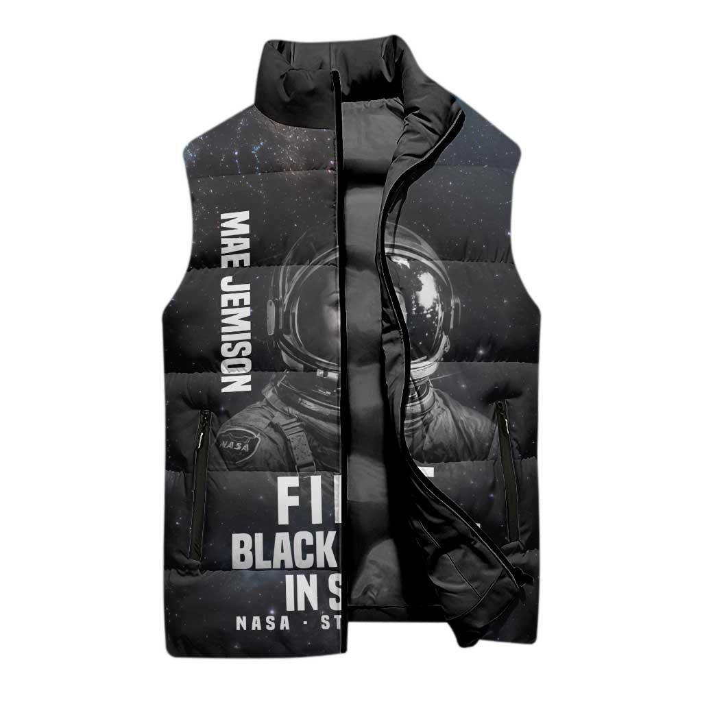Mae Jemison Sleeveless Puffer Jacket with NASA Spacesuit Portrait, First Black Woman - undefined