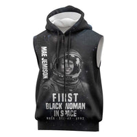 Mae Jemison Sleeveless Zip Hoodie with NASA Spacesuit Portrait, First Black Woman - Wonder Print Shop