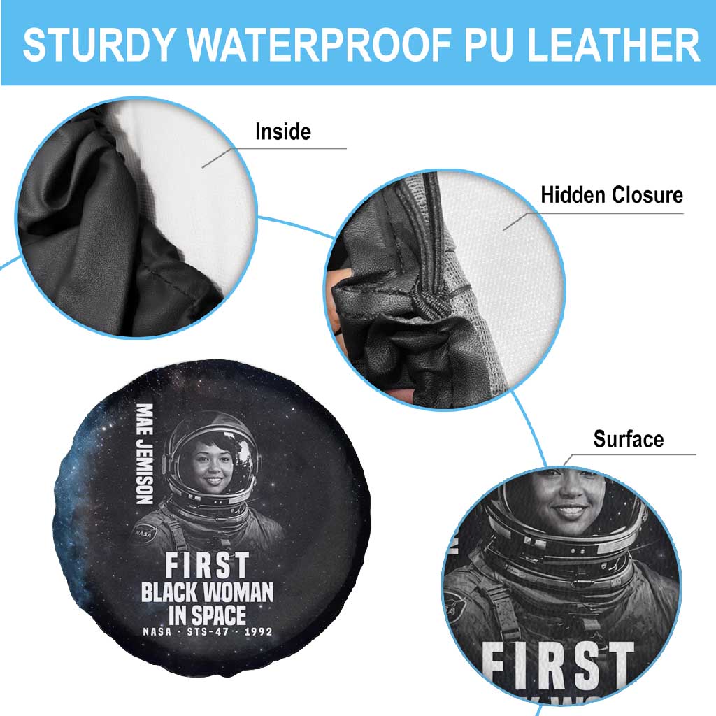 Mae Jemison Spare Tire Cover with NASA Spacesuit Portrait, First Black Woman - Wonder Print Shop