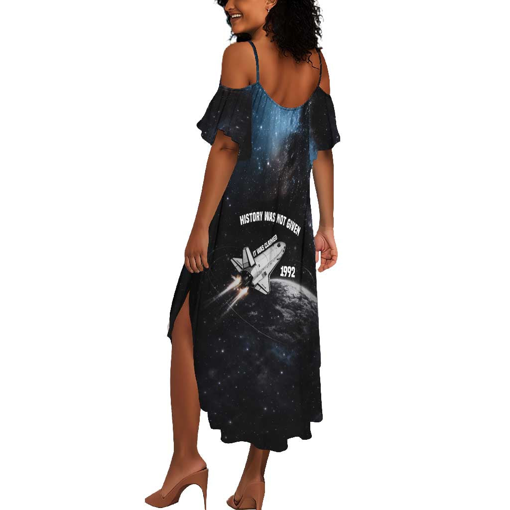 Mae Jemison Summer Maxi Dress with NASA Spacesuit Portrait, First Black Woman - Wonder Print Shop