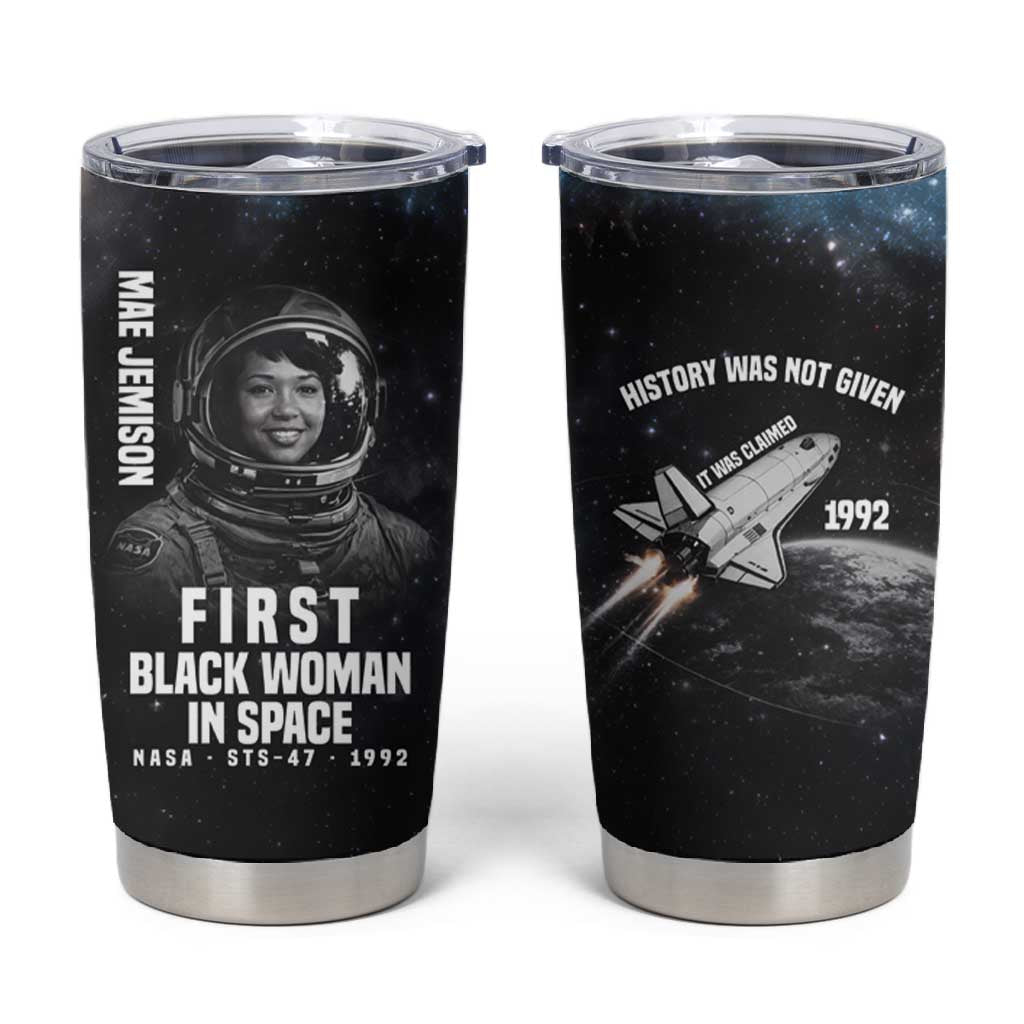 Mae Jemison Tumbler Cup with NASA Spacesuit Portrait, First Black Woman - Wonder Print Shop