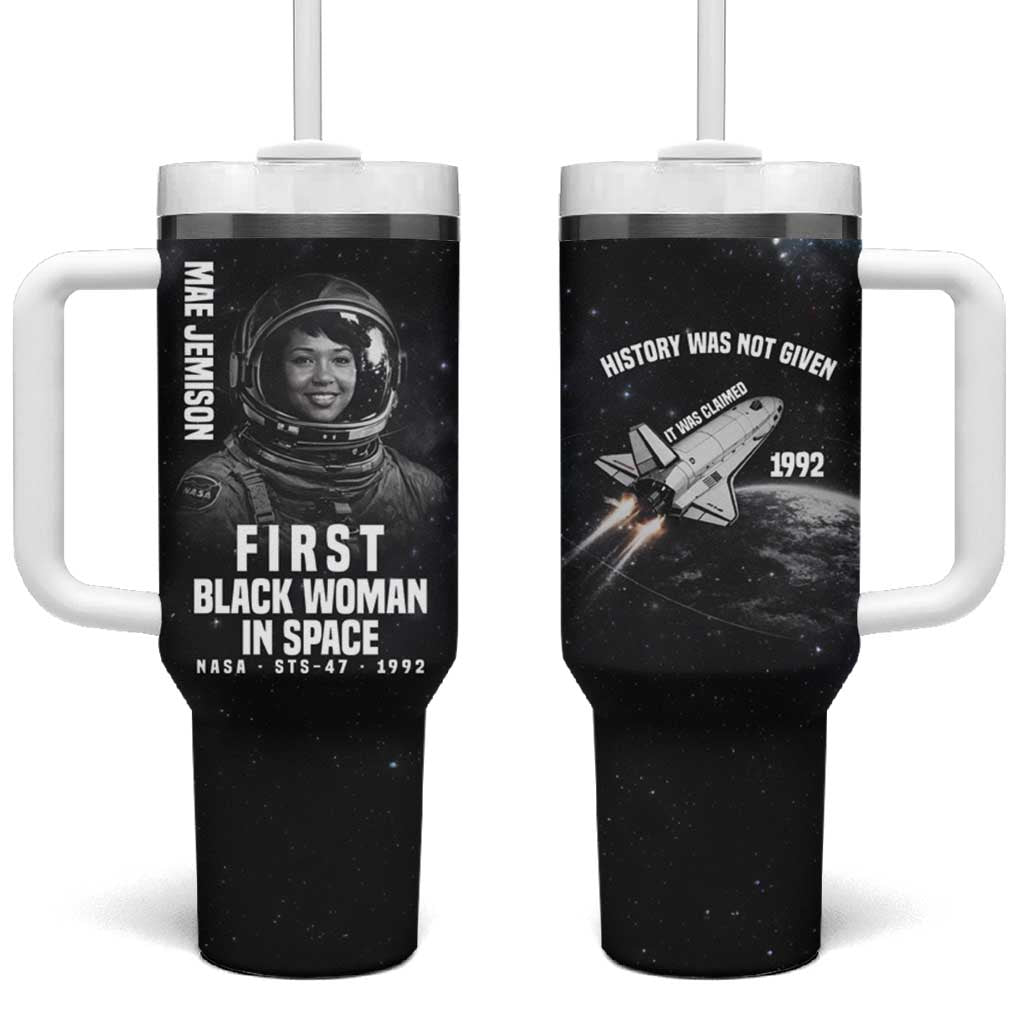 Mae Jemison Tumbler With Handle with NASA Spacesuit Portrait, First Black Woman - Wonder Print Shop