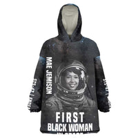 Mae Jemison Wearable Blanket Hoodie with NASA Spacesuit Portrait, First Black Woman - Wonder Print Shop
