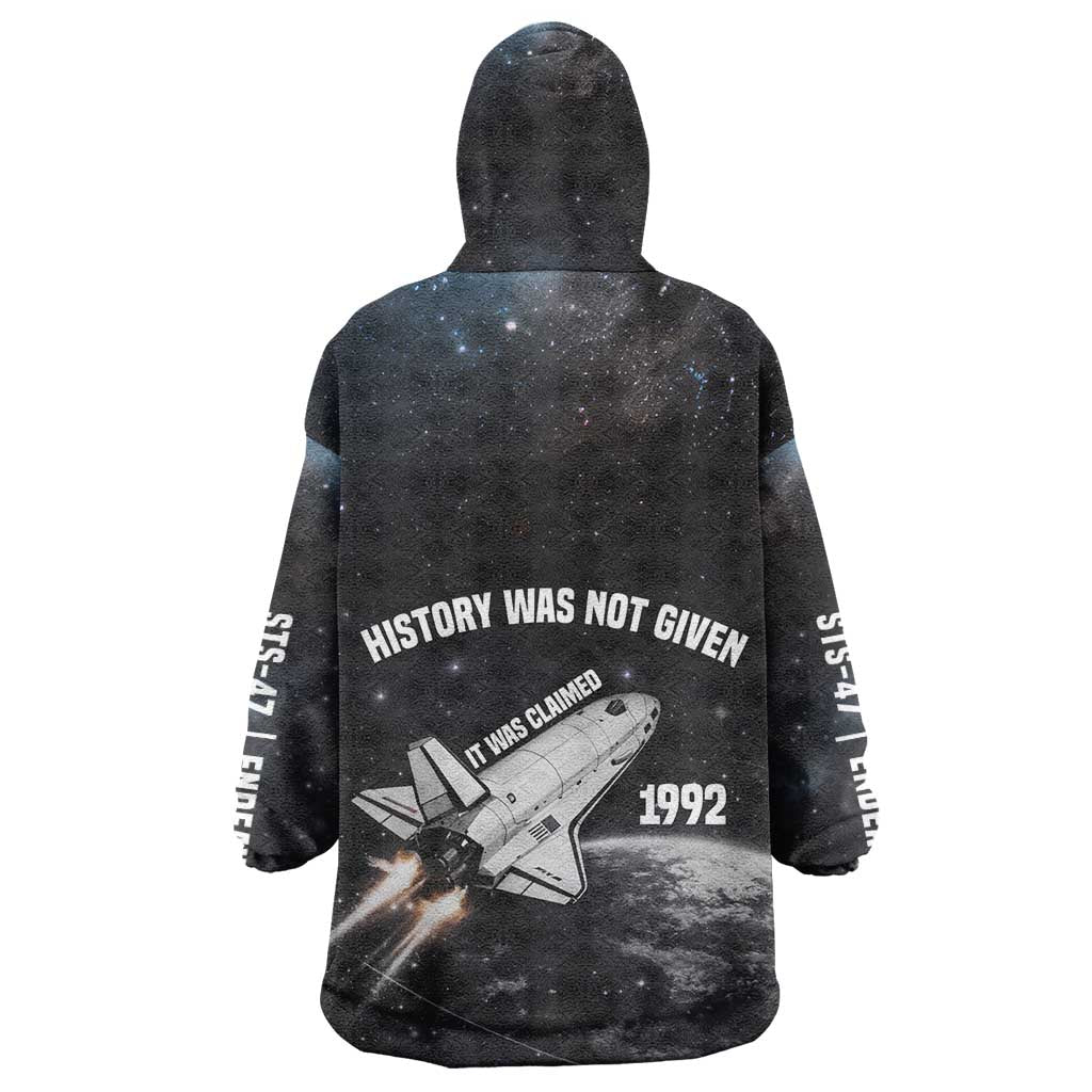 Mae Jemison Wearable Blanket Hoodie with NASA Spacesuit Portrait, First Black Woman - Wonder Print Shop