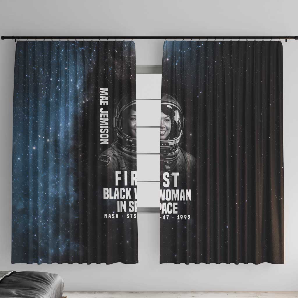 Mae Jemison Window Curtain with NASA Spacesuit Portrait, First Black Woman - Wonder Print Shop
