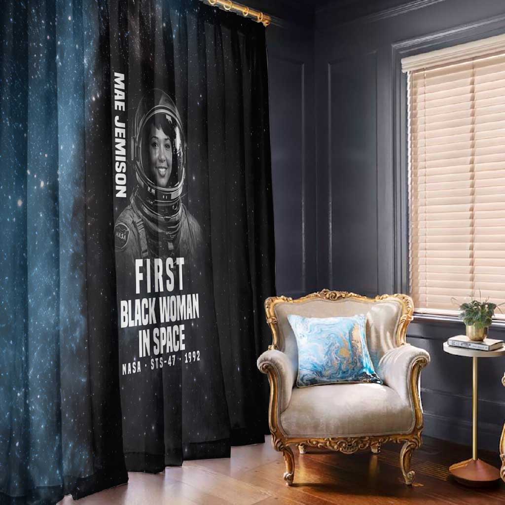 Mae Jemison Window Curtain with NASA Spacesuit Portrait, First Black Woman - Wonder Print Shop