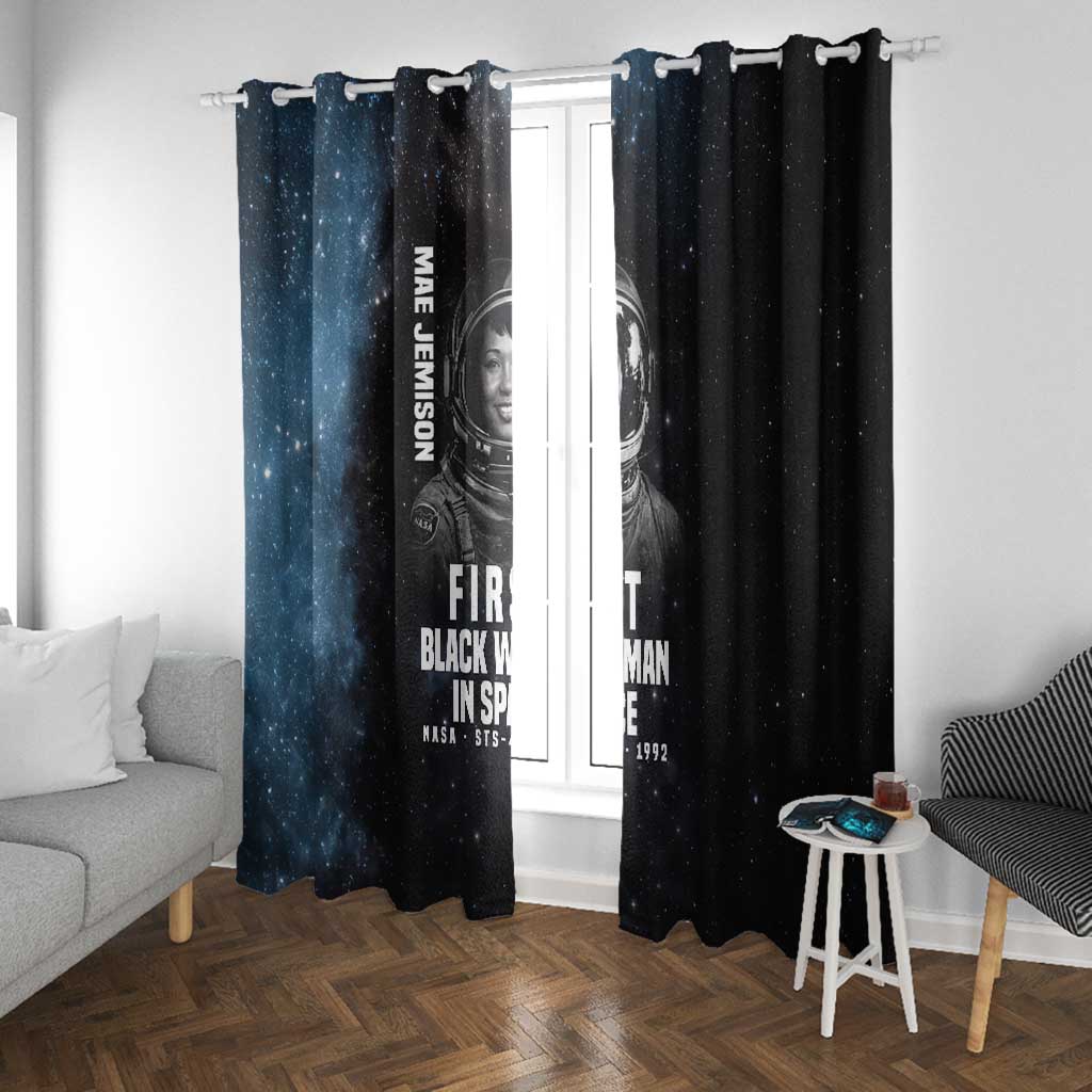 Mae Jemison Window Curtain with NASA Spacesuit Portrait, First Black Woman - Wonder Print Shop