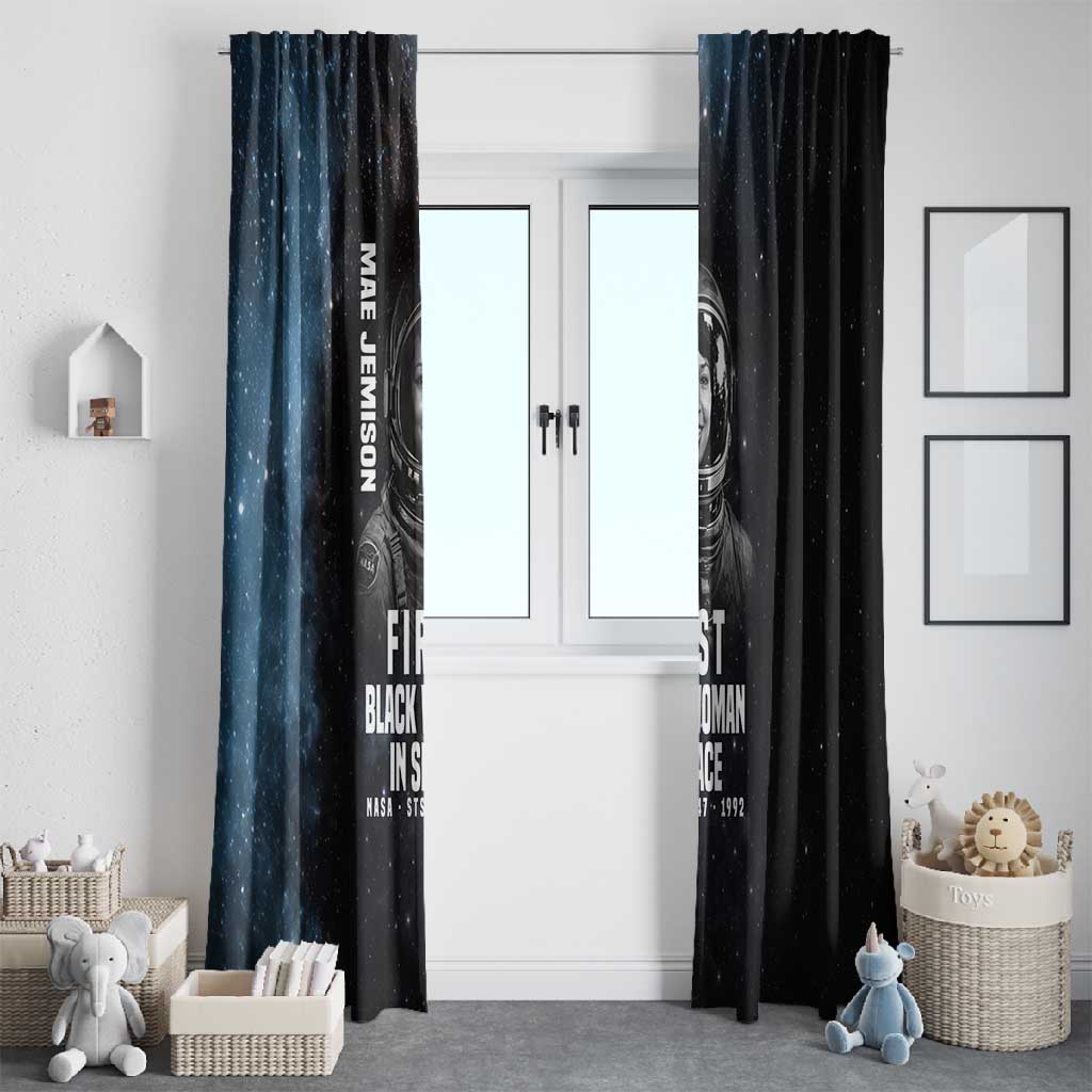 Mae Jemison Window Curtain with NASA Spacesuit Portrait, First Black Woman - Wonder Print Shop