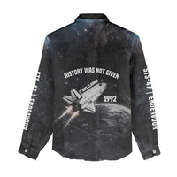 Mae Jemison Women Casual Shirt with NASA Spacesuit Portrait, First Black Woman - Wonder Print Shop