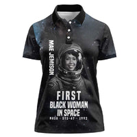 Mae Jemison Women Polo Shirt with NASA Spacesuit Portrait, First Black Woman - Wonder Print Shop