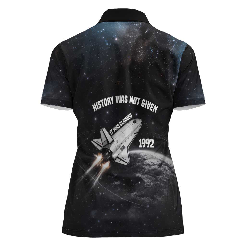 Mae Jemison Women Polo Shirt with NASA Spacesuit Portrait, First Black Woman - Wonder Print Shop