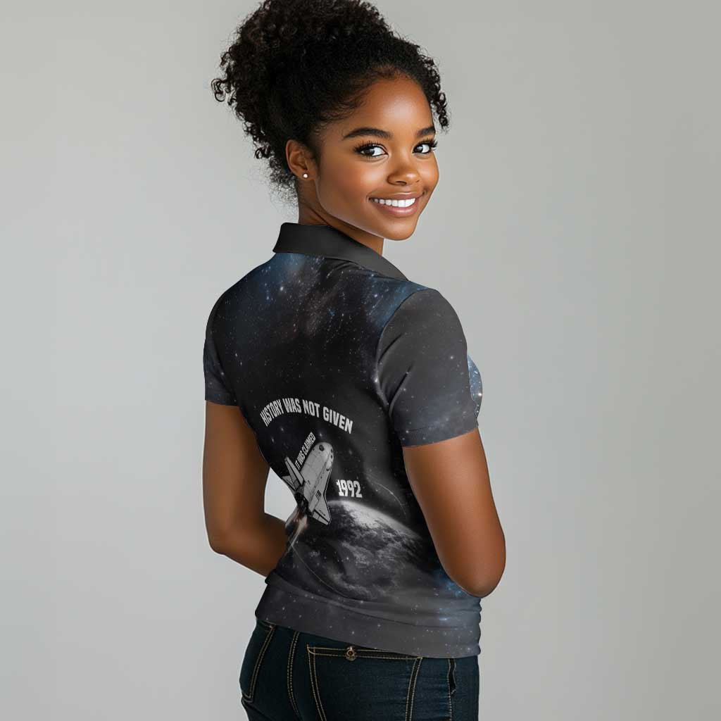 Mae Jemison Women Polo Shirt with NASA Spacesuit Portrait, First Black Woman - Wonder Print Shop