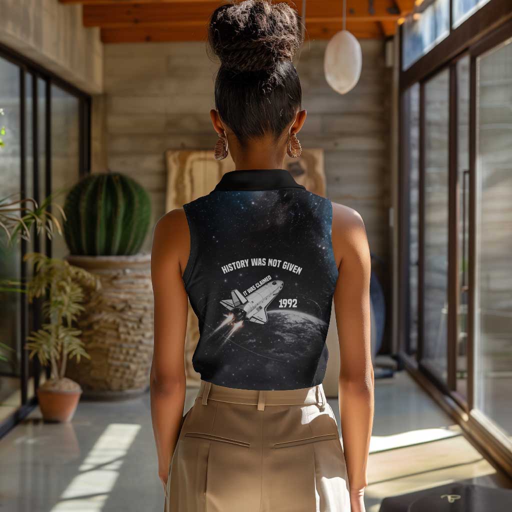 Mae Jemison Women Sleeveless Polo Shirt with NASA Spacesuit Portrait, First Black Woman - undefined