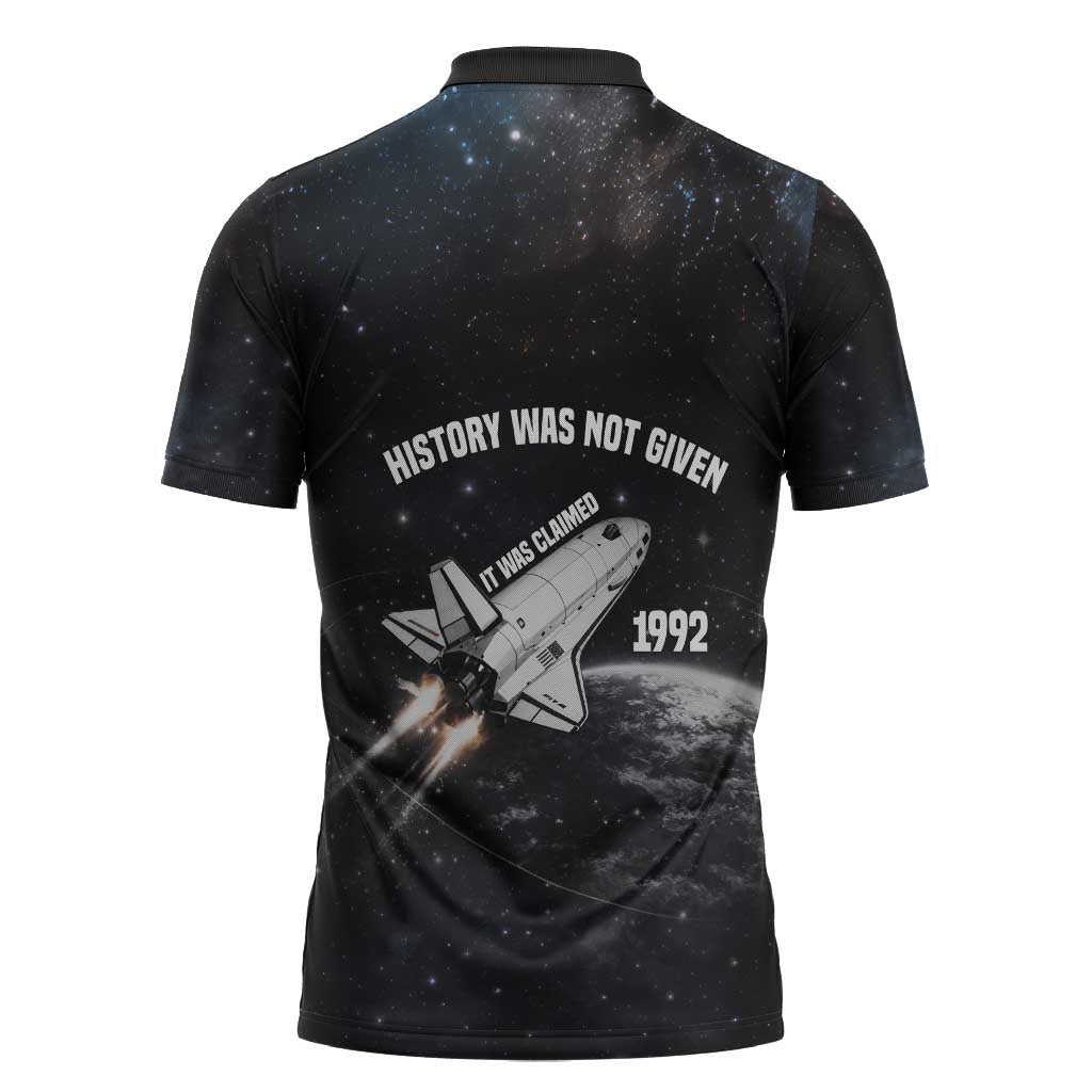 Mae Jemison Zipper Polo Shirt with NASA Spacesuit Portrait, First Black Woman - Wonder Print Shop