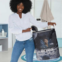 Mae Jemison Laundry Basket with Space Portrait Design, Science Has No Boundaries Quote and DNA Book Elements - Wonder Print Shop