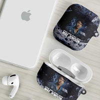 Mae Jemison AirPods Case with Space Portrait Design, Science Has No Boundaries Quote and DNA Book Elements - Wonder Print Shop