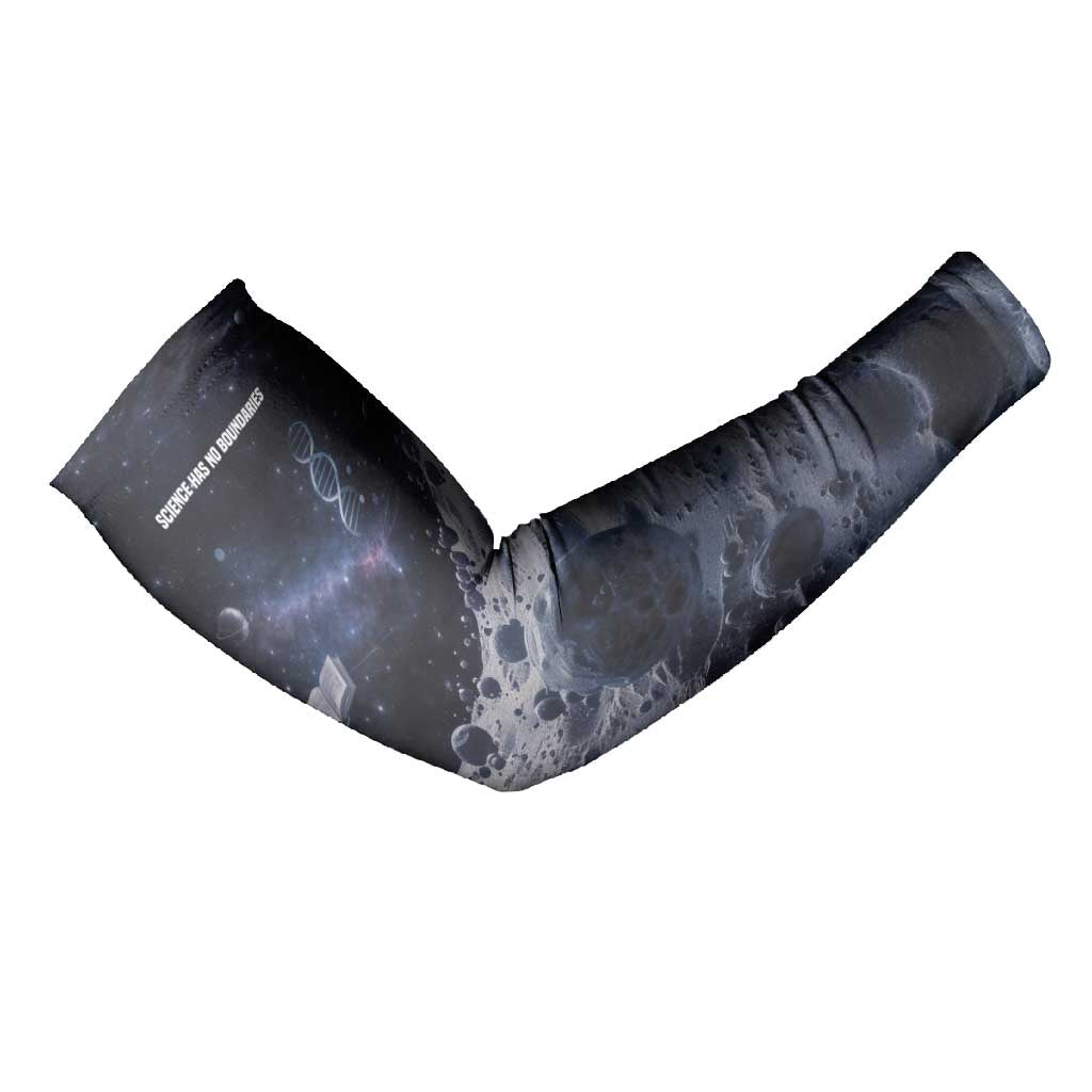 Mae Jemison Arm Sleeves with Space Portrait Design, Science Has No Boundaries Quote and DNA Book Elements - Wonder Print Shop