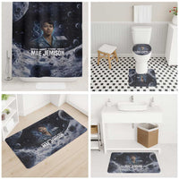Mae Jemison Bathroom Set with Space Portrait Design, Science Has No Boundaries Quote and DNA Book Elements - Wonder Print Shop