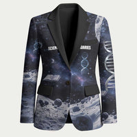 Mae Jemison Blazer with Space Portrait Design, Science Has No Boundaries Quote and DNA Book Elements - Wonder Print Shop
