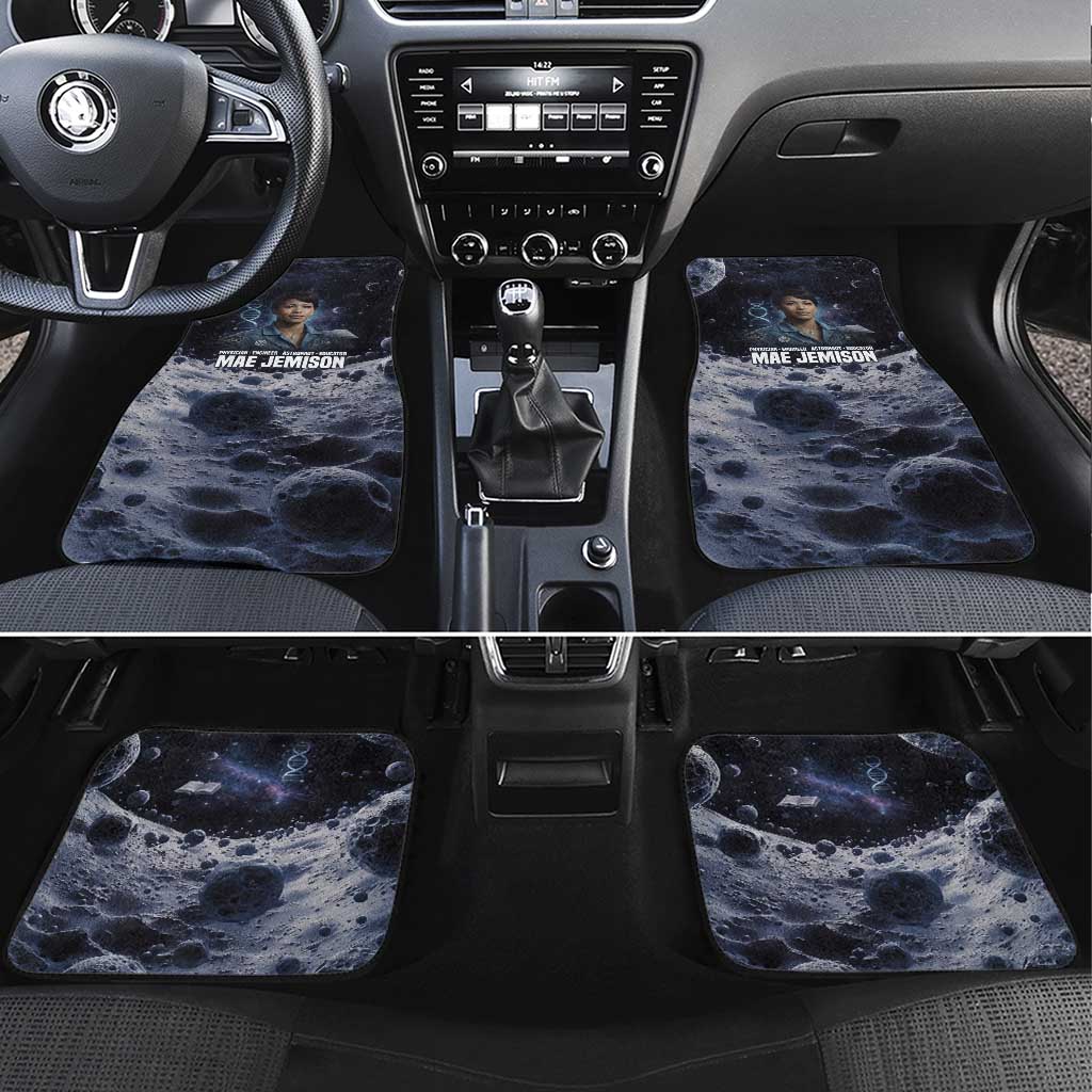 Mae Jemison Car Mats with Space Portrait Design, Science Has No Boundaries Quote and DNA Book Elements - Wonder Print Shop
