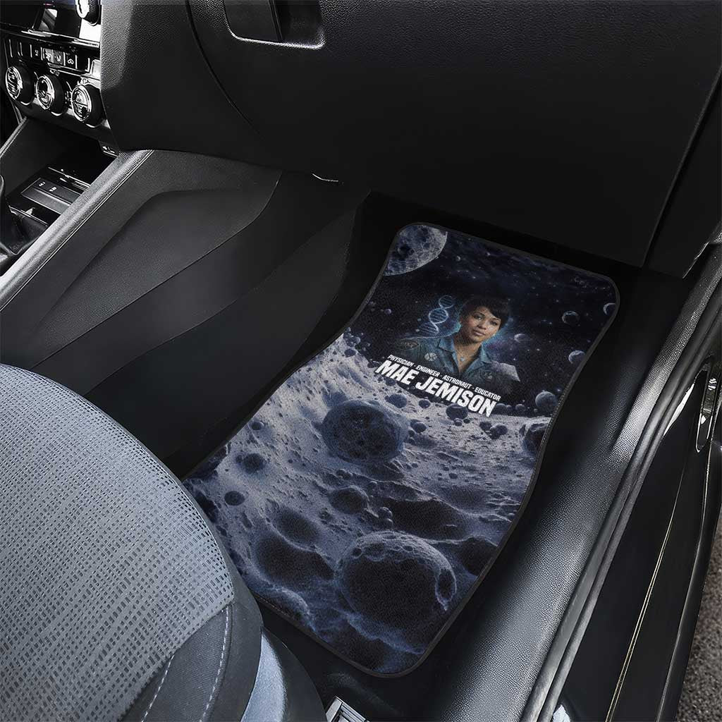 Mae Jemison Car Mats with Space Portrait Design, Science Has No Boundaries Quote and DNA Book Elements - Wonder Print Shop
