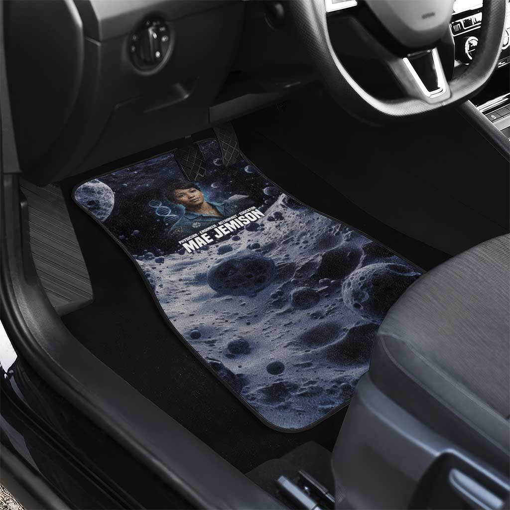 Mae Jemison Car Mats with Space Portrait Design, Science Has No Boundaries Quote and DNA Book Elements - Wonder Print Shop
