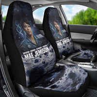 Mae Jemison Car Seat Cover with Space Portrait Design, Science Has No Boundaries Quote and DNA Book Elements - Wonder Print Shop