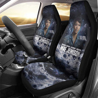 Mae Jemison Car Seat Cover with Space Portrait Design, Science Has No Boundaries Quote and DNA Book Elements - Wonder Print Shop
