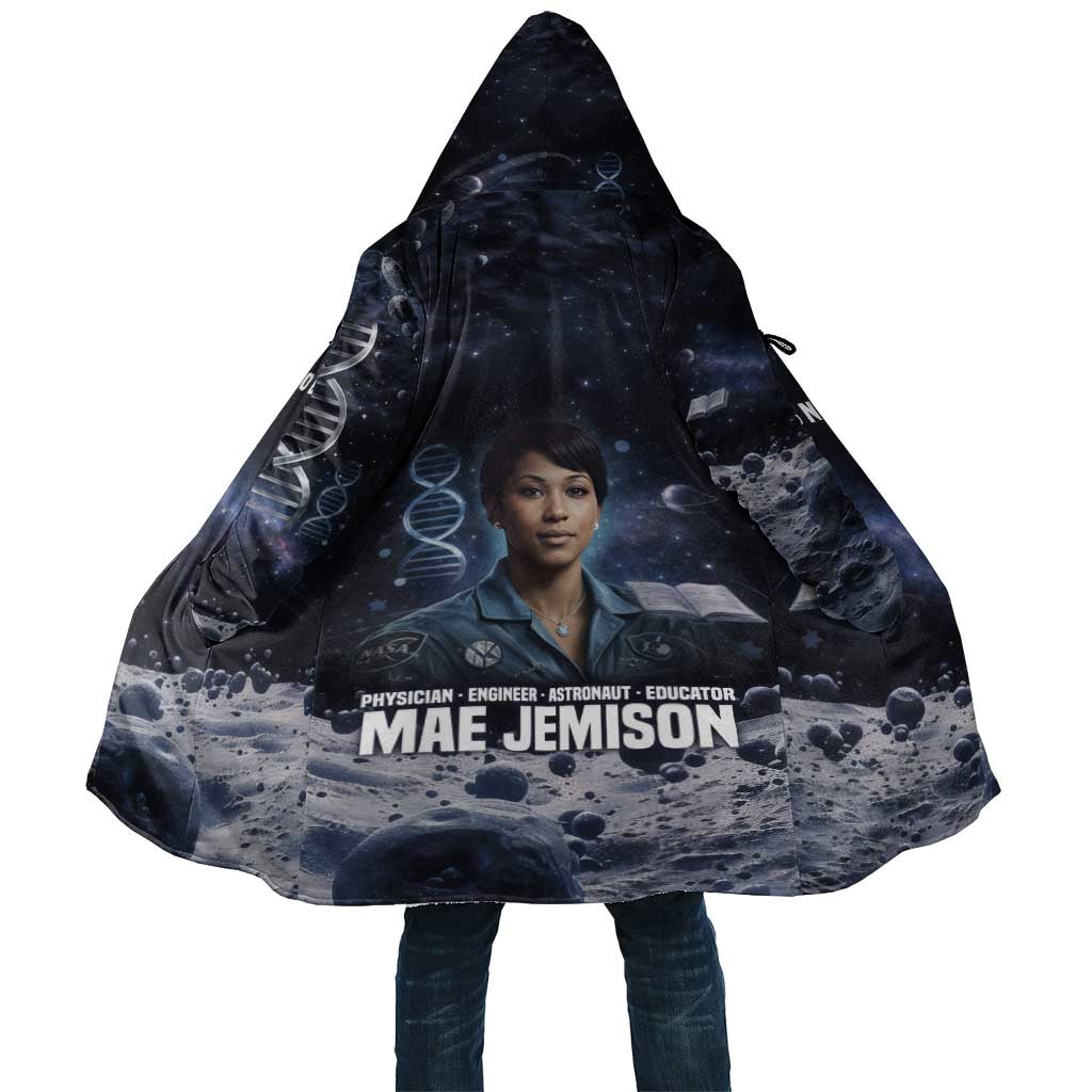 Mae Jemison Cloak with Space Portrait Design, Science Has No Boundaries Quote and DNA Book Elements - Wonder Print Shop