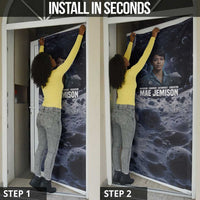 Mae Jemison Door Cover with Space Portrait Design, Science Has No Boundaries Quote and DNA Book Elements - Wonder Print Shop
