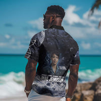 Mae Jemison Hawaiian Shirt with Space Portrait Design, Science Has No Boundaries Quote and DNA Book Elements - Wonder Print Shop