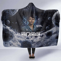 Mae Jemison Hooded Blanket with Space Portrait Design, Science Has No Boundaries Quote and DNA Book Elements - Wonder Print Shop