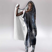 Mae Jemison Hooded Blanket with Space Portrait Design, Science Has No Boundaries Quote and DNA Book Elements - Wonder Print Shop
