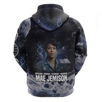 Mae Jemison Hoodie with Space Portrait Design, Science Has No Boundaries Quote and DNA Book Elements - Wonder Print Shop