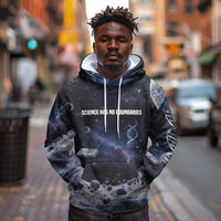 Mae Jemison Hoodie with Space Portrait Design, Science Has No Boundaries Quote and DNA Book Elements - Wonder Print Shop