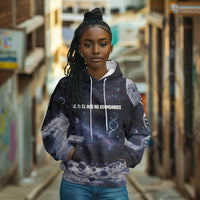 Mae Jemison Hoodie with Space Portrait Design, Science Has No Boundaries Quote and DNA Book Elements - Wonder Print Shop