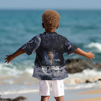 Mae Jemison Kid Hawaiian Shirt with Space Portrait Design, Science Has No Boundaries Quote and DNA Book Elements - Wonder Print Shop